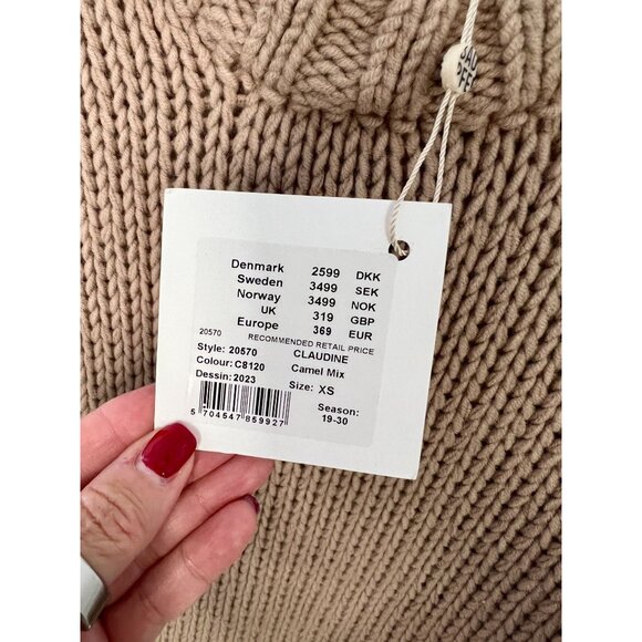 Baum und Pferdgarten Colorblock Chunky Knit Sweater in Taupe Multi  NWT - Size X - Picture 8 of 9